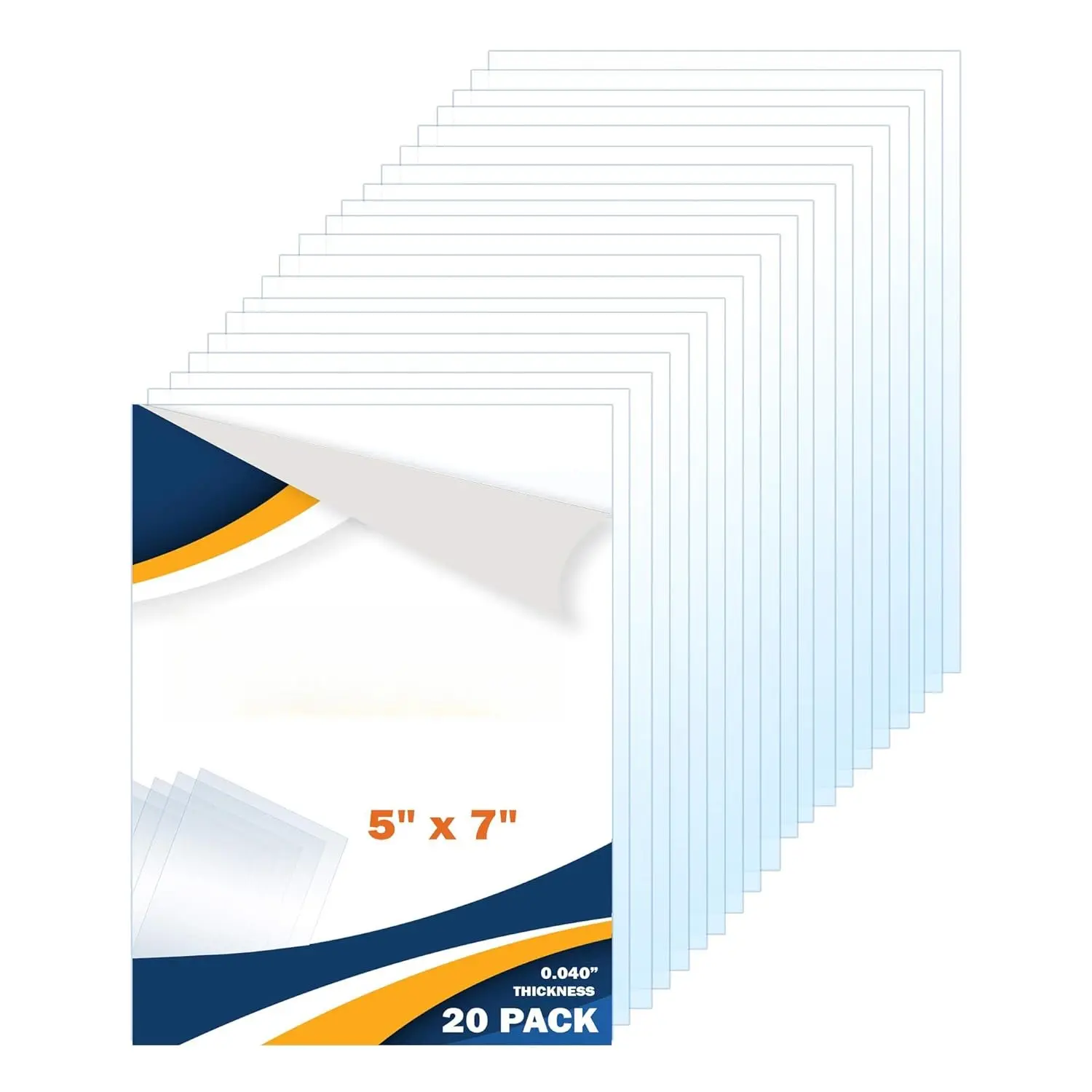 20 Pack of 5x7 Inch PETG Plastic Sheets, 0.04" Thick, Clear,  for Crafting, Picture Frames, and More