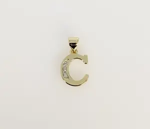 Plated Letter Initial "C" Pendant
