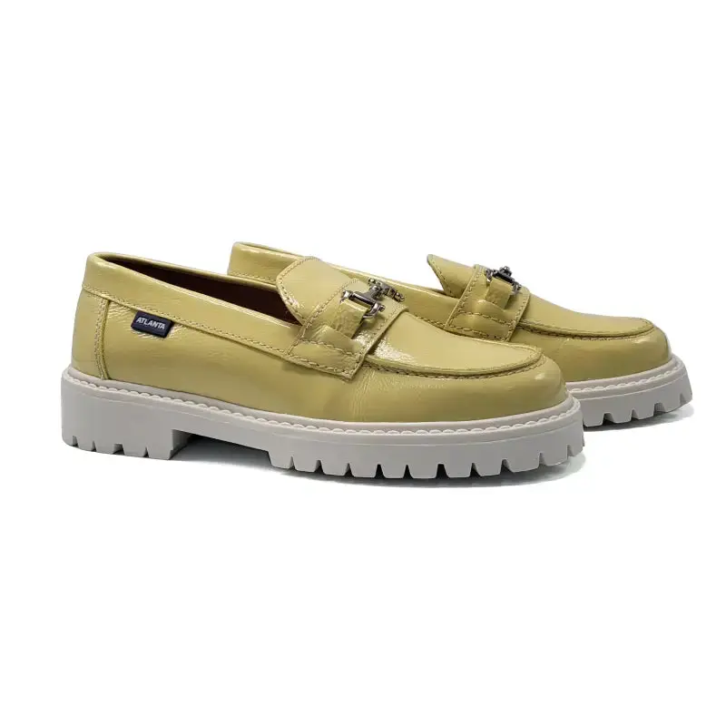 Atlanta Mocassin Soft Yellow Chunky Chain Loafer