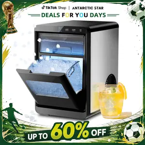 Antarctic Star Ice Maker 45Lbs/Day Quick 10-15min Self-Cleaning 24H Timer Clear Visual double door,for Home Office Bar Party   Icemakermachine  【TikTokShopBlackFriday】