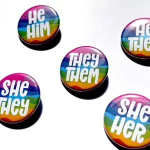 1.25” Psychedelic Swirl Pronoun Buttons