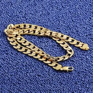 Fashion Men's Necklace, Men's Wear Accessory, 22-Inch Luxury Gold Finish, Realistic Imitation Feel, 6MM Sideways Necklace, Fashion Decoration