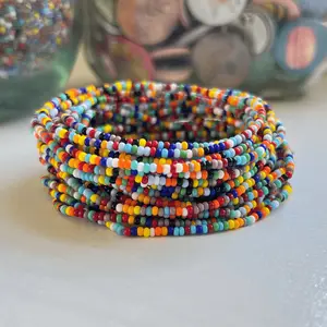 Multi Color Seed Bead Stretch Bracelets