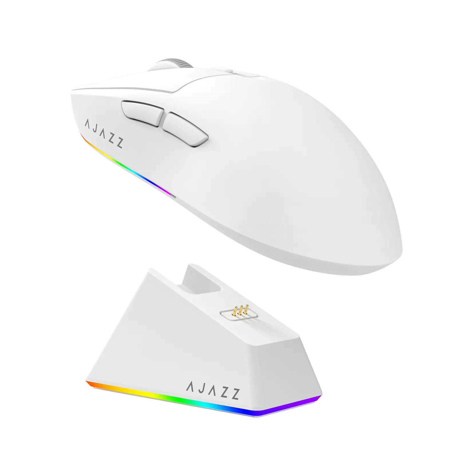 AJAZZ AJ139 V2 MC Tri-Mode USB-C Wireless Gaming Mouse, Rechargeable Battery-Powered PC Accessory with PAW3311 Sensor, 1000Hz Return Rate, 500mAh Battery, Charging Dock for Play