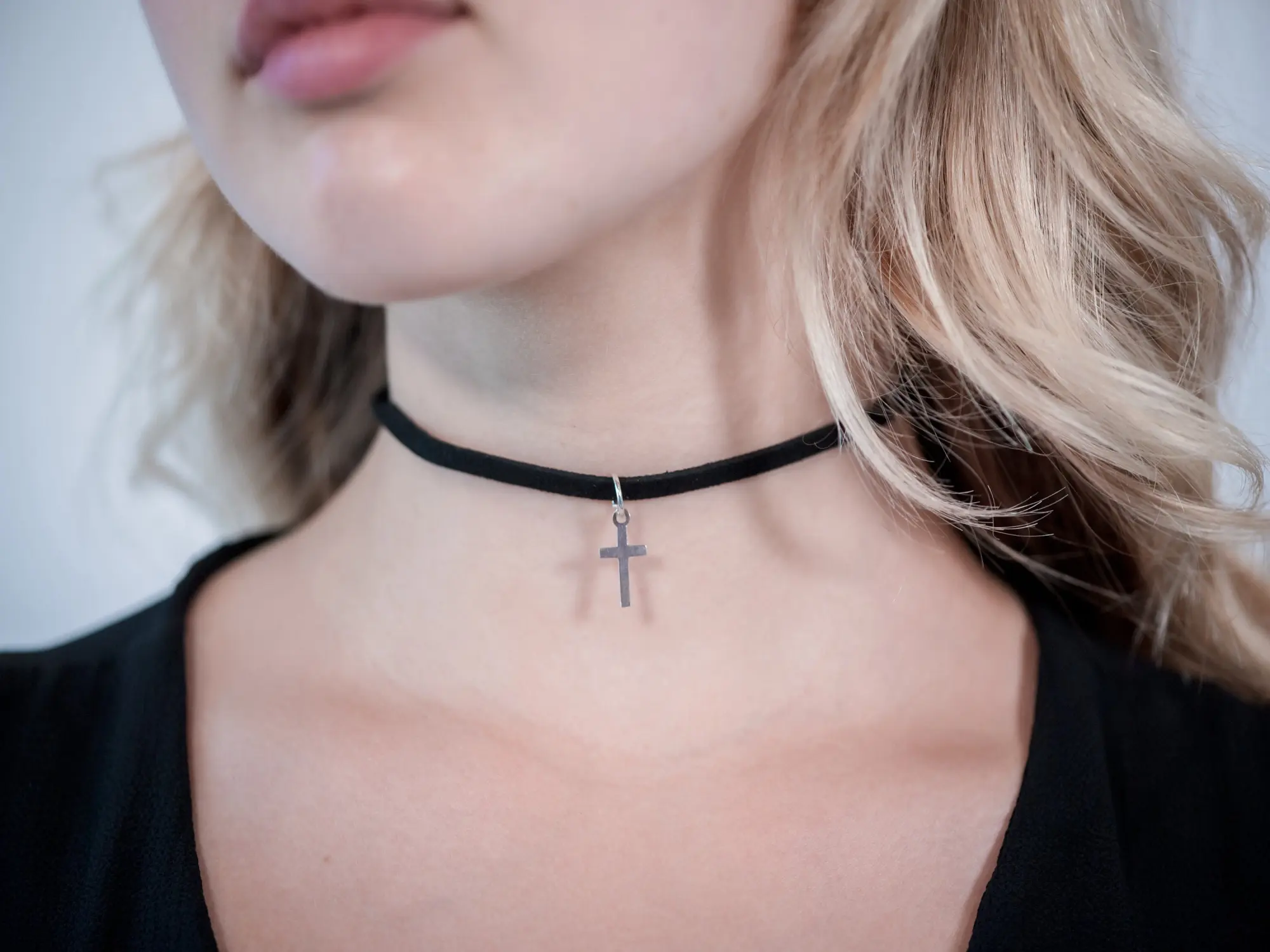 Cross Suede Choker • Cross Necklace • Dainty Cute Necklace • Maroon Tan Black Fabric Jewelry • Daily Minimalist Wear • Perfect Gift For Her