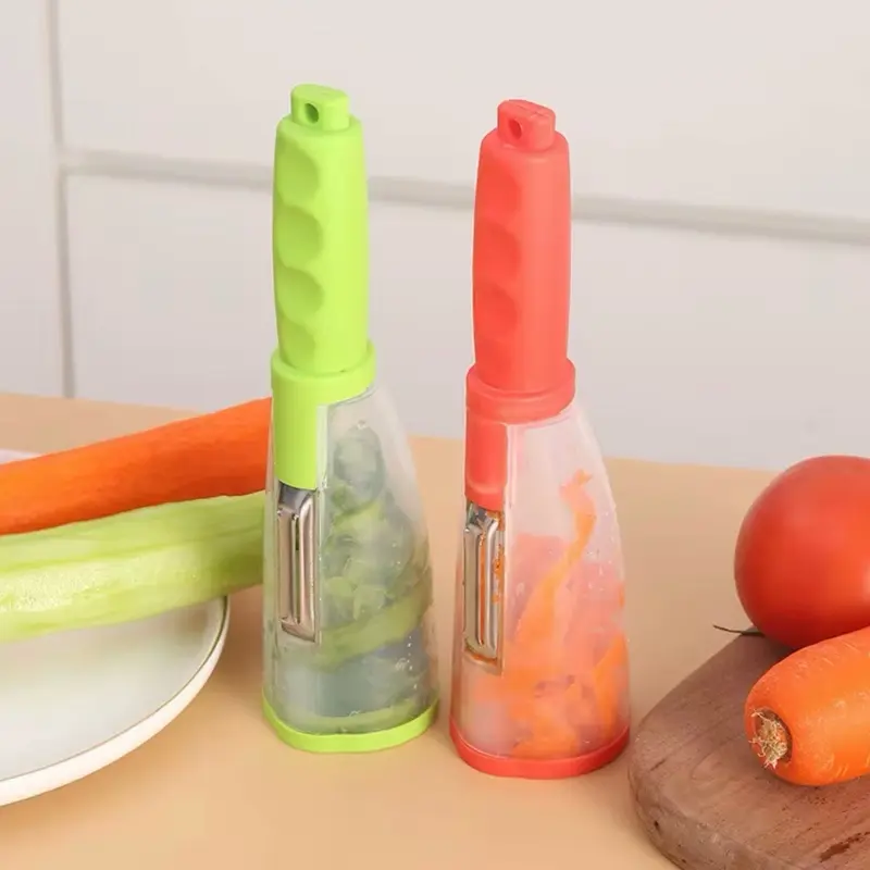 Pelador con Recipiente Cuchilla de Acero Inoxidable para Fritas y Verduras Diseño Ergonómico y Duradero