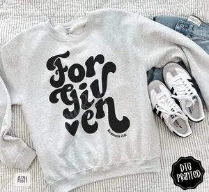Forgiven Gildan Sweatshirt, Trendy Women's Religious Crewneck