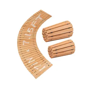 VEVOR Wooden Garden Pathway,  7 ft x 17 in, Non-Slip Curved Garden Walkway, Roll Out Cedar Outdoor Walkway Path with Wire Rope Connection, Decorative Lawn Paver for Backyard Boardwalk Wedding Party