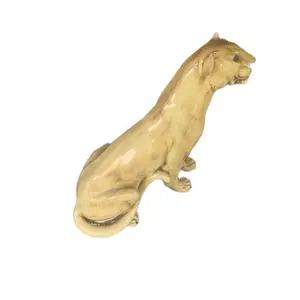 Vintage Italian Life Size Terracotta Mountain Lion Statue - Amazing and Rare! for Home Decor - Ornaments