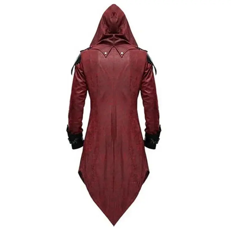 Edward Creed Assassin Medieval Men's Hooded Jacket Outwear, Cosplay Clothes for Halloween Party Dress-Up (Toys & Hobbies DIY Specialty DIY Supplies)