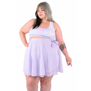 Ballet practice dress, dance gauze skirt, adult one-piece skirt, lace up gray purple girl dance practice dress