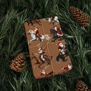 Western Cowboy Santa Christmas Wrapping Paper, Howdy Gift Wrap, Christmas western decoration