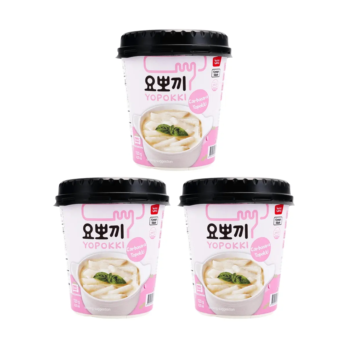 YOPOKKI Korean Tteokbokki Creamy Cheese Flavor - 3 Pack (3x120g) - Instant Microwaveable Rice Cakes - Quick & Easy Meal YOPOKKI Korean Tteokbokki Creamy Cheese Flavor - 3 Pack (3x120g) - Instant Microwaveable Rice Cakes - Quick & Easy Meal
