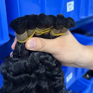 RAW Cambodian Bohemian Curly Bulk Human Hair For Braiding Boho braids Bulk ; Loose ; Wave Human Hair for Braiding