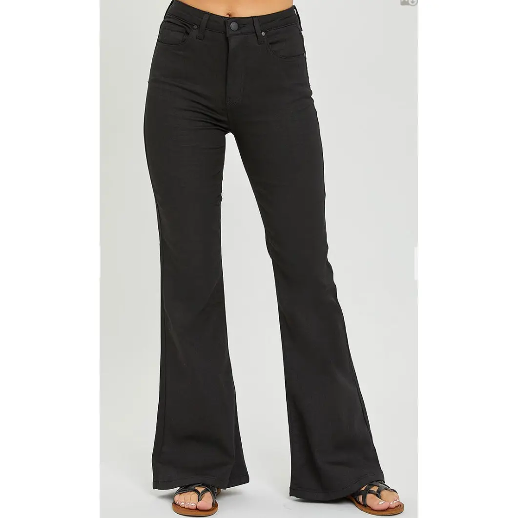 Risen Coated Flare Jeans