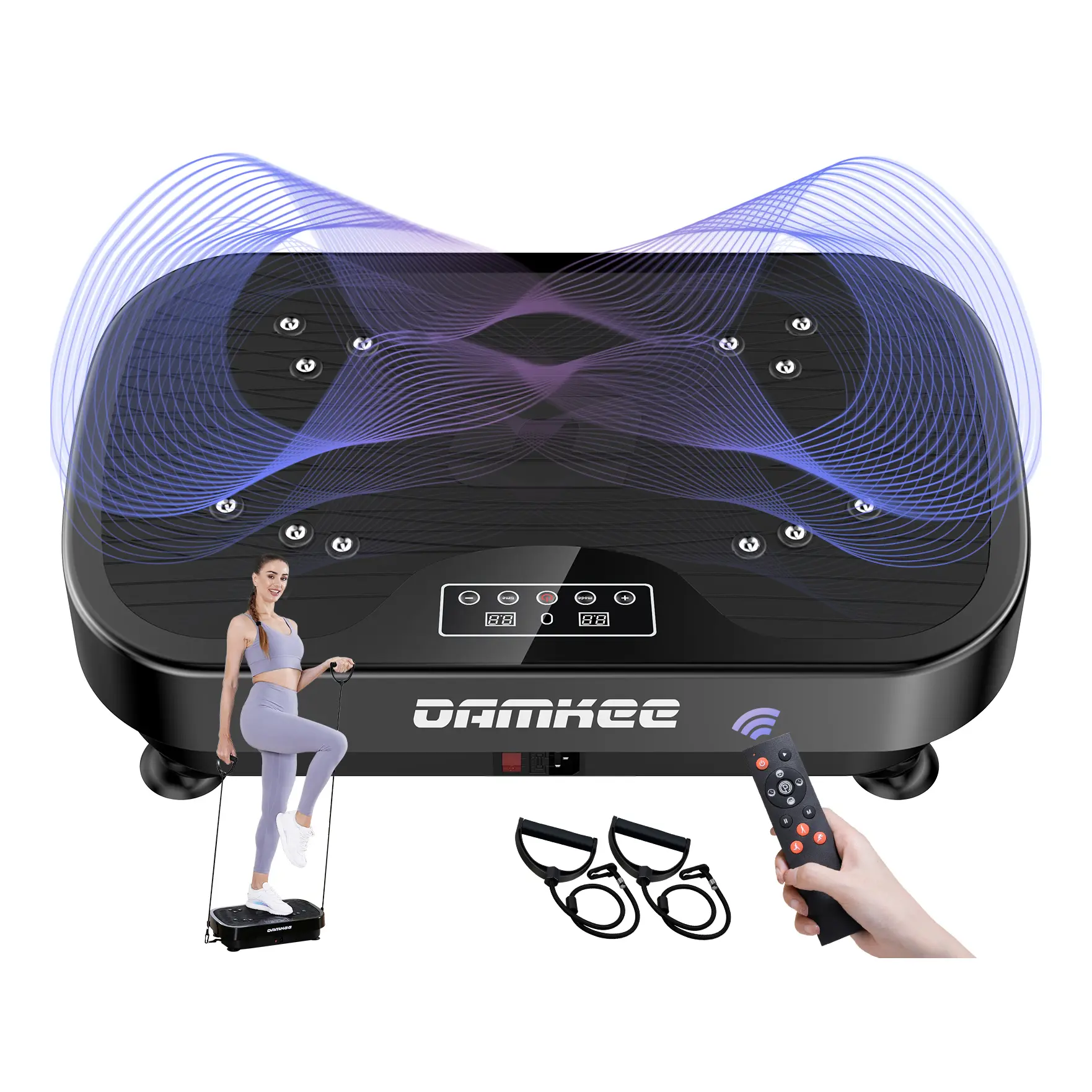 DamKee Vibration Plate Exercise Machine, 9 Modes Whole Body Workout Vibrating Fitness Platform - Home Gym Equipment