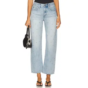 PISTOLA Lexi Mid Rise Bowed Straight Jeans in Aries