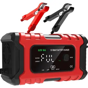 Charger, 12V 6A   Trickle Charger, 12V Automotive  Maintainer Desulfator with Temperature Compensation for    Lawn Mower Marine Lead Acid