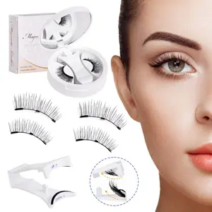 Magnetic False Eyelashes, Easy to Apply and Remove, Natural Look, Reusable, B Curl, 10-12mm Length, 0.10mm Thickness