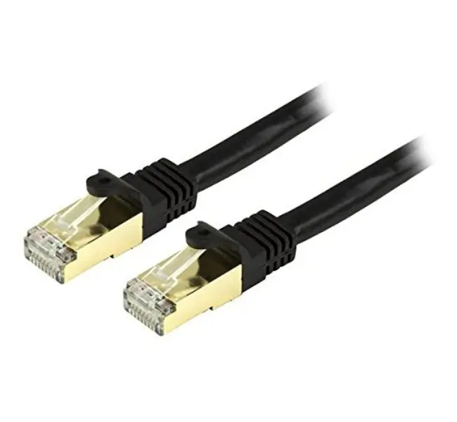 Startech RJ45 Connector Ethernet Patch Cable - 20 ft, Black, High-Speed Data Transfer (C6ASPAT20BK)