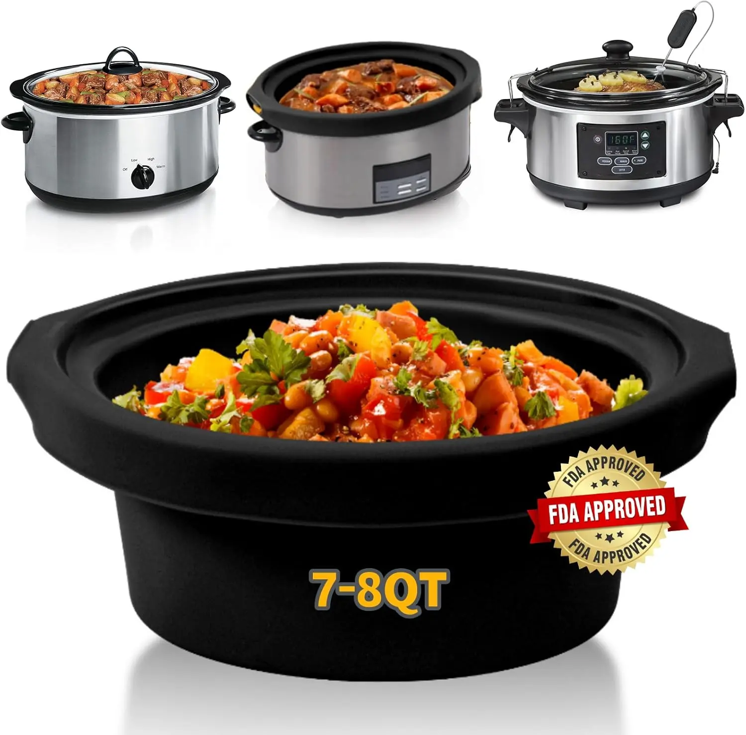 Slow Cooker Liners fit Crock Pot 7-8 QT,Crock Pot Liners For 7-8 Quart Oval or Round Slow Cookers, & Leakproof  Slow Cooker Liner For Crockpot,Dishwasher Safe