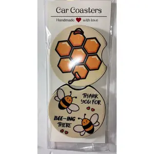 Bee #2 car coasters