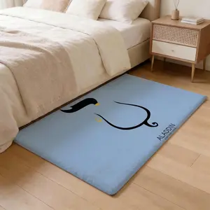 L-LACOSTE brand Floor Mat Thickened Soft Flannel Rug – Non-Slip, Absorbent & Wear-Resistant Indoor Mat for Entryway, Living Room & Daily Home Use