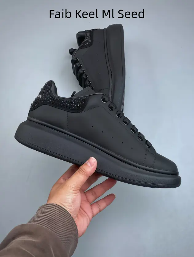 Classic black rhinestone heel platform sneakers for men women, breathable soft lining, all-day comfy wear for commuting travel casual and party styling