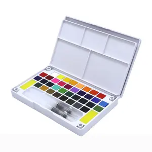 1 Box Mixed Color Solid Watercolor Paint Kit , 12/18/24/36 Colors Portable Art Supplies For Sketching Drawings, Travel Painting Supplies