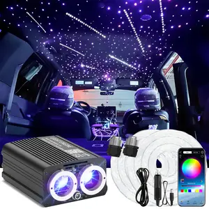 32W RGBW Car Star Ceiling Light Kit with Meteor Effect & Flashing Function, DC12V Fiber Optic Star Lights Music Mode Bluetooth APP + 24-Key Remote Control, for Car Home KTV Hotel Room Decoration tiktokshopspringglowup