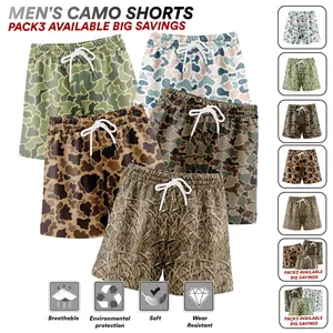 Male Men’s Duck Hunting Camo Shorts, 5-Inch Inseam, Soft Breathable Quick-Dry Athletic Gym Shorts, 1-Pack or 3-Pack Options, Men’s Shorts
