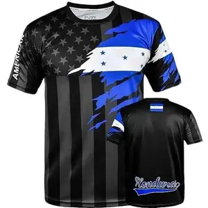 USA & Honduras Flag Mix Soccer Jersey, Honduras Soccer Jersey, Honduras For Men Women Youth and Kids
