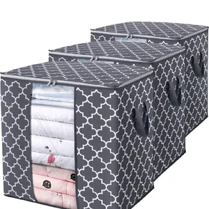 3 Pack Under Bed Storage Bags 26.4 Gal Clothes Blanket Organizer Foldable.