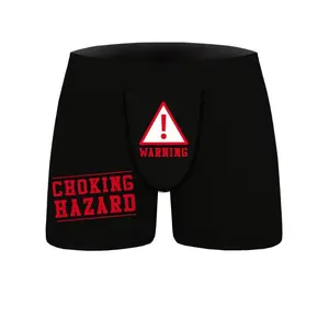 Men’s Sexy Briefs — Choking Hazard Warning, High-Stretch Boxer Briefs
