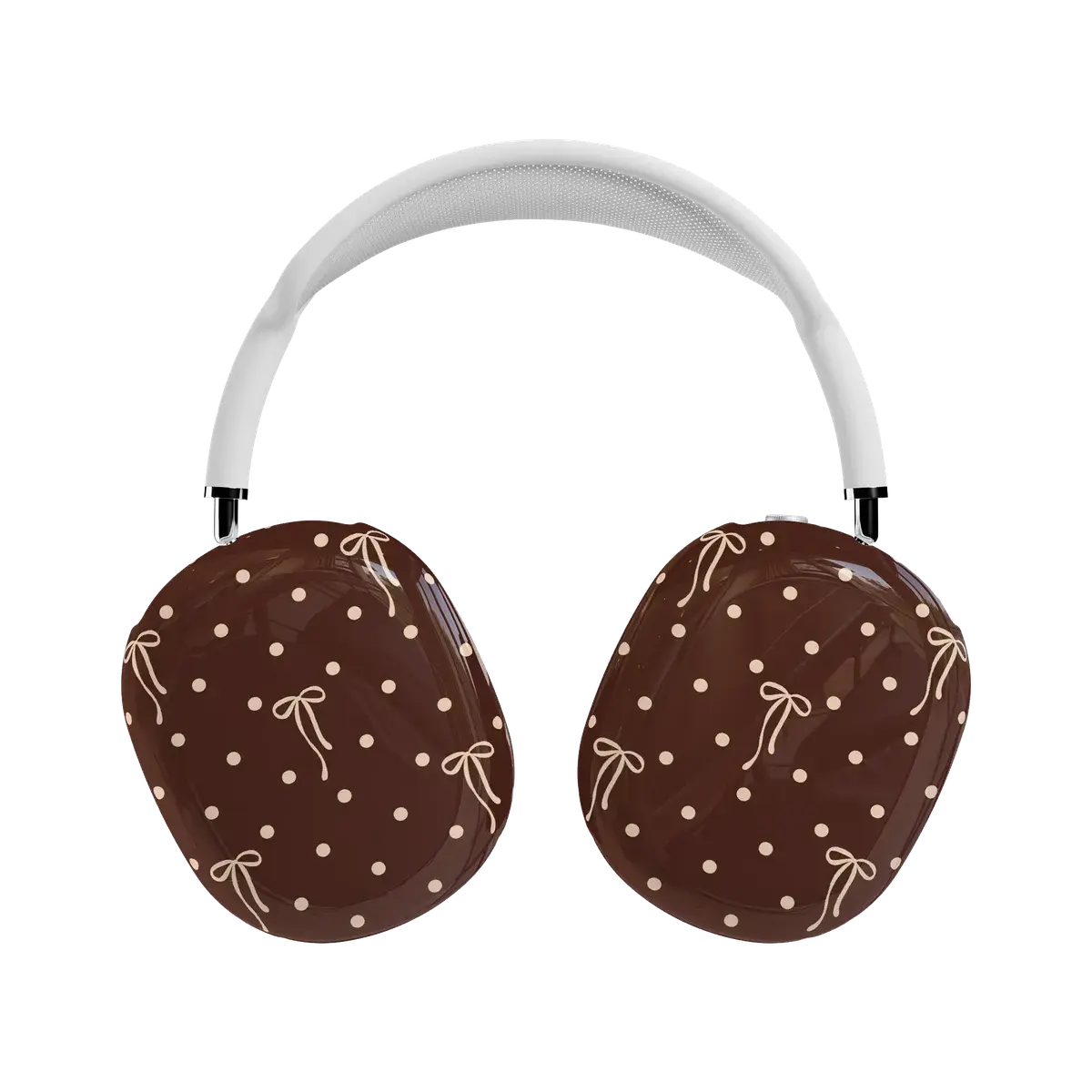 Casely AirPods Max Case | Snap-On Hard Shell Covers | Teddy Bows | Brown Polka Dot