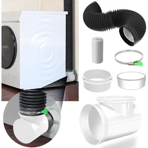 Dryer Vent Connector Kit with Dryer Hose,Dryer Connection Kit,90 Degree Dryer Vent Elbow,Dryer Vent Duct, Snap to Vent Dryer Kit,Dryer Vent Hose for Tight Space, Dryer Vent Connector