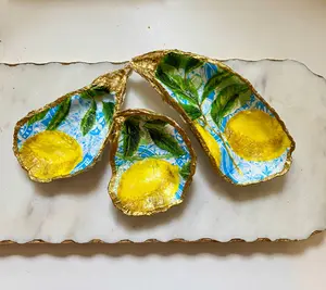 Mediterranean Tile Oyster Shell Ring Dish