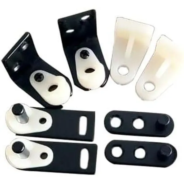 Matte Black Steel & Plastic Double Action Gravity Pivot Hinge Set (1 Set) - For 2 Lightweight Louvered Swing Doors (3/4"-1-1/2" Thick), Quiet Operation, Ample Lateral Adjustment, Easy Installation, Made in Taiwan