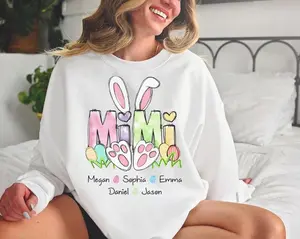 Custom Easter Mimi Sweatshirt With Kids Names, Mama Easter Sweater, Mimi Bunnies Shirt, Mom Easter Shirt,Easter Mimi With Grandkids Bunny ,Bunnies Shirt, Easter Gifts For Womens, Happy Easter Shirt, Easter Gift For Mom