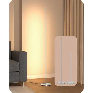 LED Corner Floor Lamp, Minimalist Dimmable Mood Light, Adjustable Height, 57.5" Tall Floor Lamp for Bedroom, Living Room, Home Office, 3000K Warm White Light,