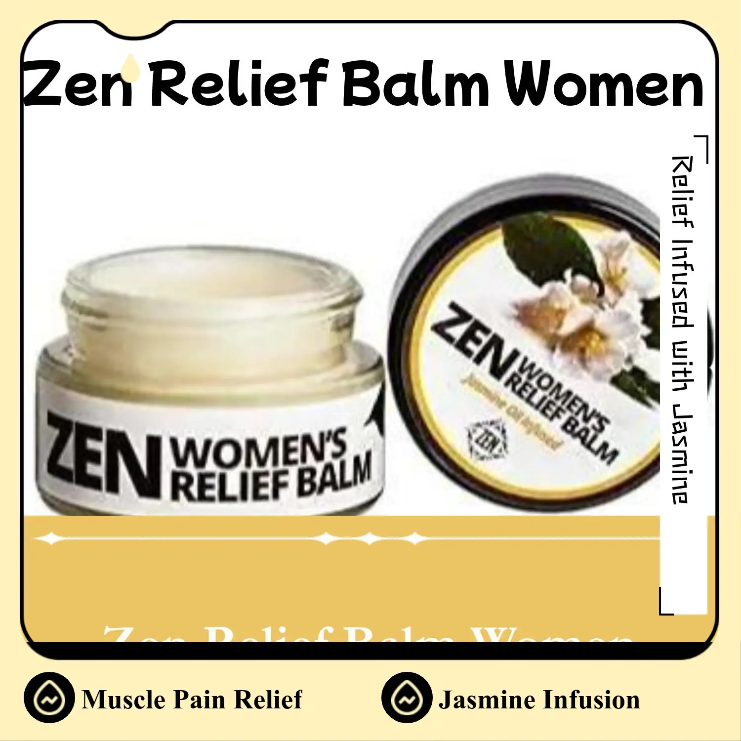 ZEN Relief Balm (Women's)(Infused with Jasmine) Pack Aroma Soothing Eucalyptus Comfort Nourish Strengthen Moisturizes Sensitive Body Care