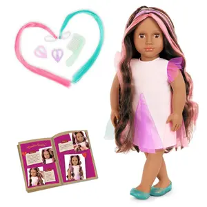 Our Generation Tania with Hair Clips & Styling Book 18'' Hair Grow Doll