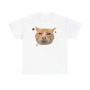 Huh Stoned Cat Tshirt, Y2k Graphic T-Shirt, Funny Cat Meme Tee, High Quality Cotton Crewneck Men's and women's T-shirts