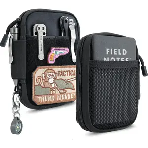 Mighty Pouch - Nylon EDC Pocket Organizer with Patches & -Ring, Multitool Organizer for EDC Gears