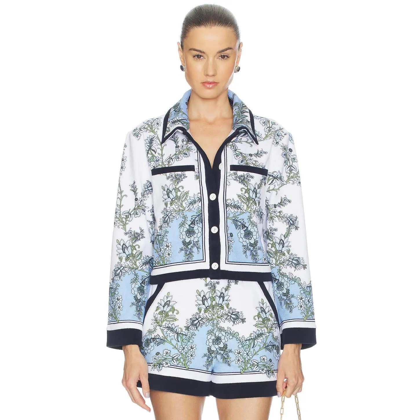 Veronica Beard Novelle Cardigan in Blue Jay Multi