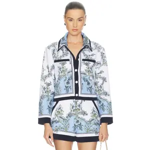 Veronica Beard Novelle Cardigan in Blue Jay Multi