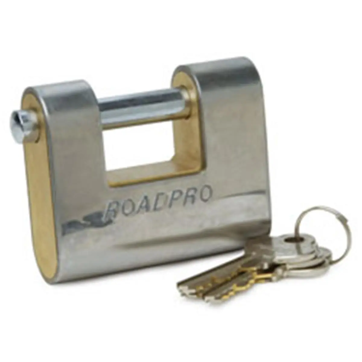 RoadPro 212 MAIN RPLH-70 70mm High Security Keyed Padlock - Brass Body, Stainless Steel Construction for Automotive, Motorcycle Accessories