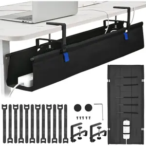 36" Under Desk  Management Tray- Clamp/Screw Mount Desk  Organizer  Tray Hiders for Office&