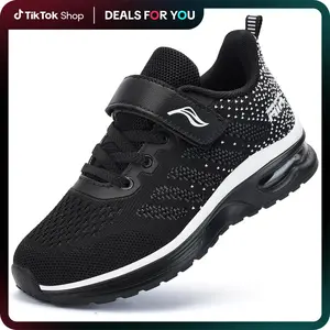 Kids Sneakers Boys Girls Lightweight Breathable Non-Slip Sole Athletic Shoes for Walking Jogging Tennis Synthetic Material