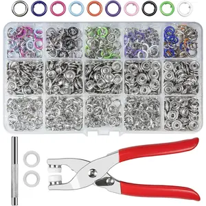 200 Sets Craftsmanship DIY Metal Snaps Buttons with Fastener Pliers Press Tool Kit for Sewing and Crafting 9.5mm Seamless Stitching Eco-Friendly Copper Material